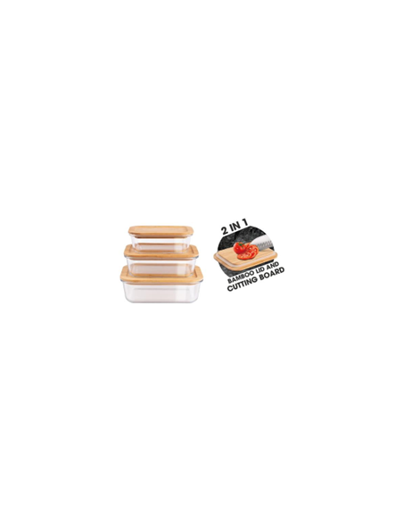 Set 3 caserole cu capac din bambus, Black Silver Collection, Berlinger Haus, BH 7811