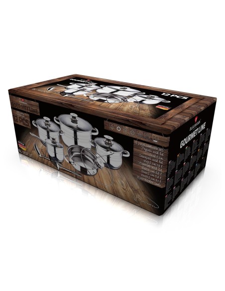 Set oale si tigai otel inoxidabil,10 piese, Jumbo Gourmet Line, Blaumann, BL 1637