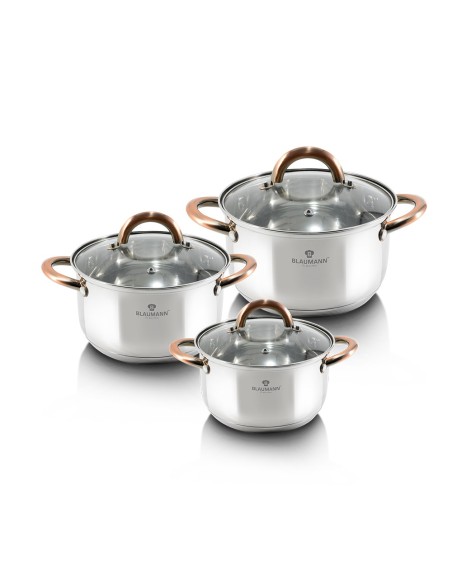 Set oale cu manere, otel inoxidabil, 6 piese, Rose Gold, Gourmet Line, Blaumann, BL 3247