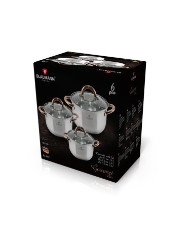 Set oale cu manere, otel inoxidabil, 6 piese,...