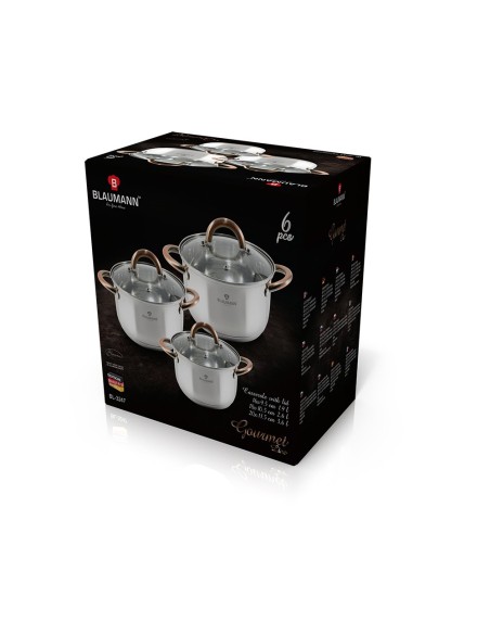 Set oale cu manere, otel inoxidabil, 6 piese, Rose Gold, Gourmet Line, Blaumann, BL 3247