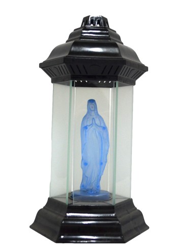 Candela mare din sticla cu LED, Maica Domnului...