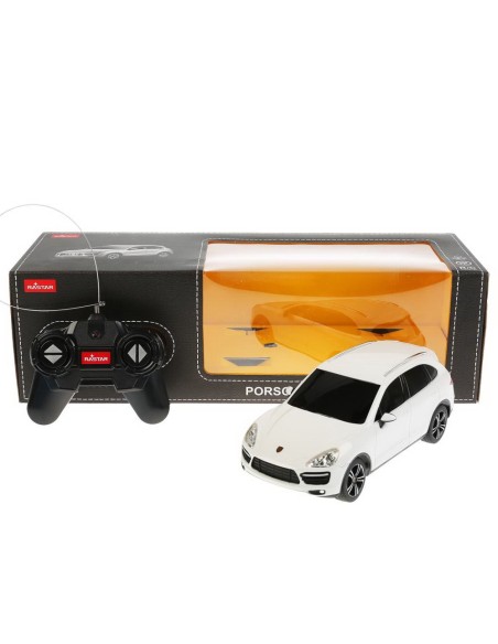 MASINA CU TELECOMANDA PORSCHE CAYENNE TURBO ALB CU SCARA 1 LA 24