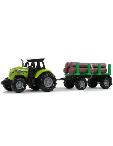 Tractor cu remorca de lemne,  jucarie cu sunete...