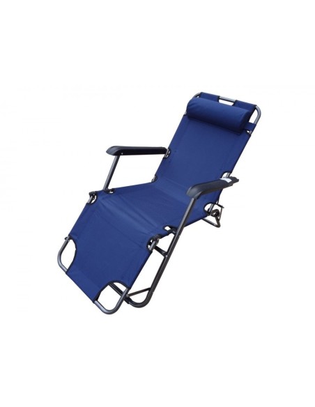 Sezlong-Scaun camping panza, H015, 110 KG, structura metalica, rosu