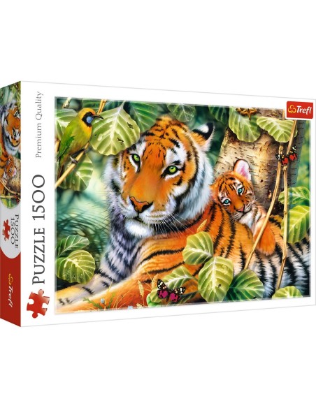 PUZZLE TREFL 1500 TIGRI BENGALEZI IN PADUREA TROPICALA