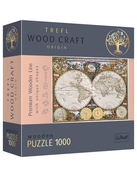 PUZZLE TREFL DIN LEMN 1000 PIESE HARTA LUMII ANTICE