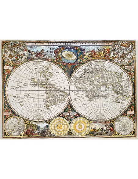 PUZZLE TREFL DIN LEMN 1000 PIESE HARTA LUMII ANTICE