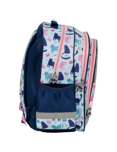 Ghiozdan ergonomic de fetite pentru scoala, Derform, 3 compartimente, model pisicute PL15BCF37