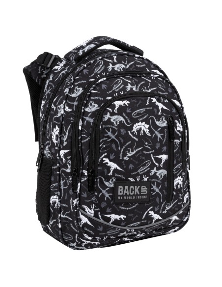Ghiozdan ergonomic de copii pentru scoala, BackUP, 4 compartimente, model Dinozauri PLB4R114