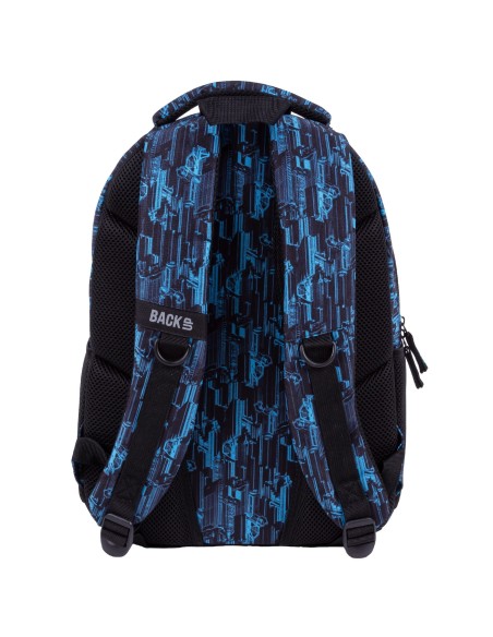 Ghiozdan ergonomic de copii pentru scoala, BackUP, 3 compartimente, model abstract 3D PLB4X103