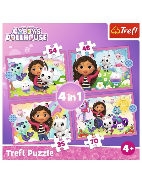 PUZZLE TREFL 4IN1 GABBYS DOLLHOUSE AVENTURILE LUI GABBY
