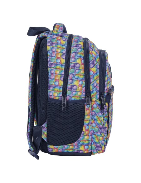 Ghiozdan ergonomic de copii pentru scoala, BackUP, 4 compartimente, model POP IT PLB5P17