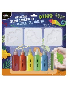 Set creatie, jucarii magice cu gel, 3D, Dinozauri, Kidea...
