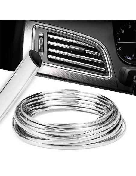 Rola Ornament Auto de tip "U" pentru muchii sau grila ventilatie, 15m liniari, culoare Crom SILVER