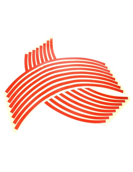 Set 16 inele din autocolant pentru jante culoare Rosu Lucios