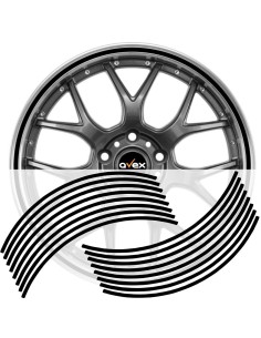 Set 16 inele din autocolant pentru jante culoare Negru...