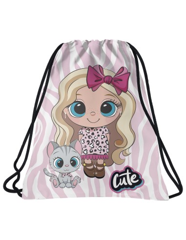 Sac de sport pentru copii, model fetita cute...