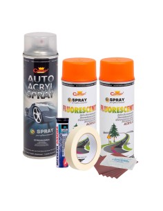 Kit complet reparatie si vopsire jante culoare Orange...