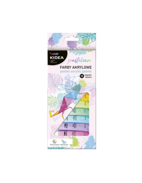 Set 12 acuarele pentru pictura, vopsele acrilice pastel, Kidea FAAP12KA
