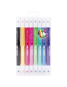 Set 8 carioci, cu doua capete, 16 culori, Kidea FD16KKA 2