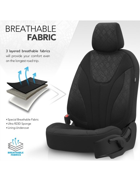 Set huse scaun auto PREMIUM, Universale, fractionate, OTOM RUBY DESIGN 1201