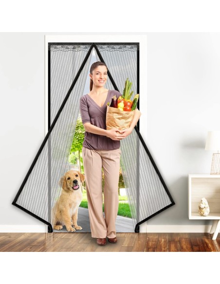 Plasa de tantari magnetica pentru usa, dimensiune 85 x 210 cm