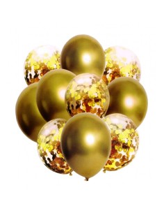 Set 10 buc. baloane pentru petrecere Auriu Metalic +...