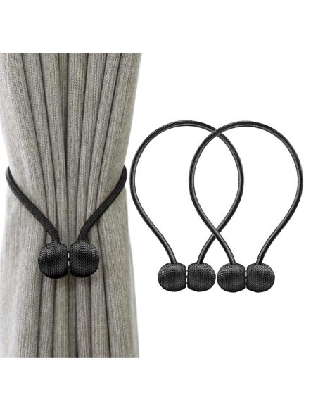 Bratara magnetica de prindere perdele/draperii, model BLACK BALLS