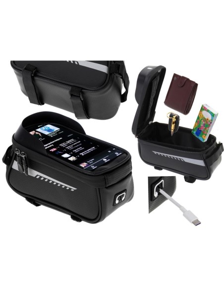 Suport Telefon IMPERMEABIL tip Geanta, montaj pe Motocicleta sau Bicicleta