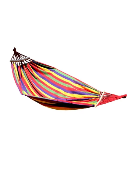 Hamac Multicolor Dublu (2 persoane), 190 x 150 cm, cu bara de 40 cm - ROSU