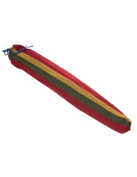 Hamac Multicolor Dublu (2 persoane), 200 x 150 cm, cu bara de 80 cm - ROSU