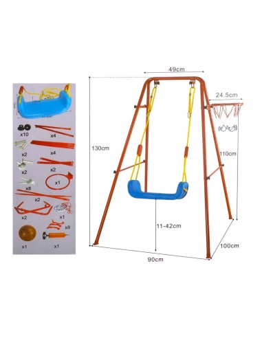 Set de gradina 3in1 pentru copii, Leagan + Cos...