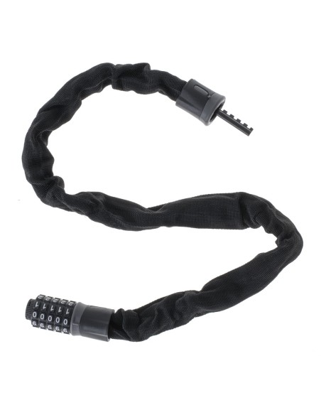 Antifurt bicicleta, Dispozitiv de blocare biciclete, Cifru cu 5 digits, lungime 90cm, culoare Neagra