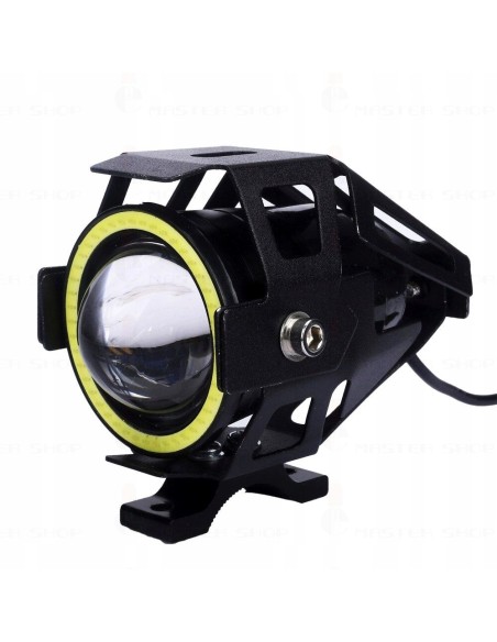 Proiector LED cu Lupa, Angel Eye ALB si Devil Eye RED, alimentare 12V, pentru Off-Road, ATV, SSV, UTV