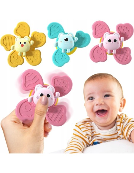 Set 3 jucarii interactive, model "FIDGET SPINNER J001" pentru copii sau bebelusi