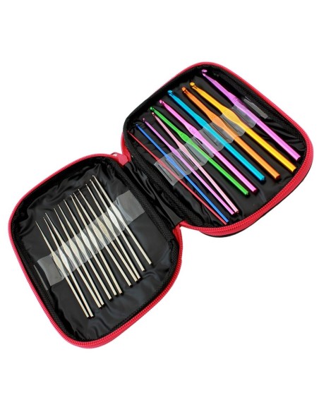 Set 50 piese pentru crosetat in husa din piele ecologica, un cadou perfect pentru pasiona?ii de crosetat sau broderie