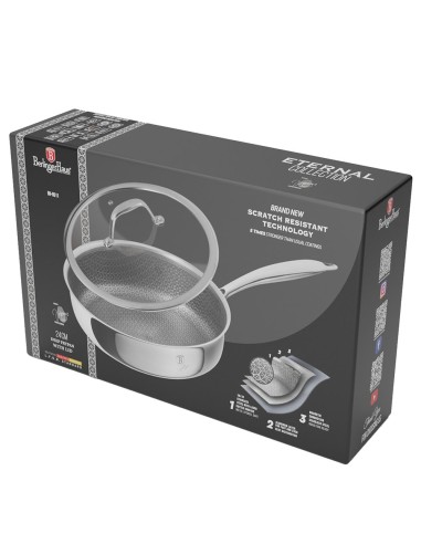 Tigaie inox, cu capac de 24 CM, Berlinger Haus,...