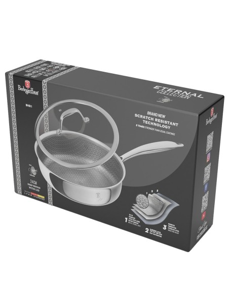 Tigaie inox, cu capac de 24 CM, Berlinger Haus, BH 8511