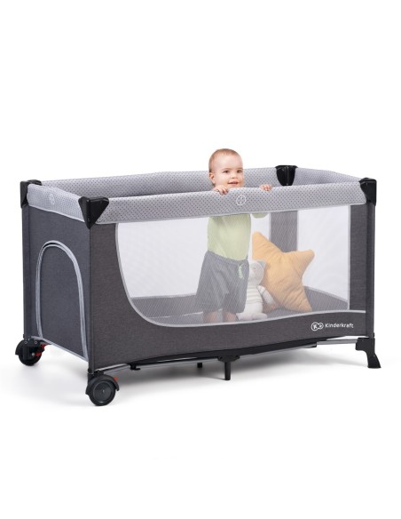 PATUT DE CALATORIE KINDERKRAFT LEODY, CU ACCESORII, GREY