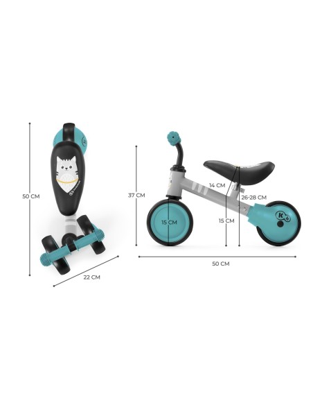 BICICLETA ECHILIBRU KINDERKRAFT CUTIE, TURCOISE