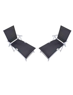 Set 2 Sezloguri de Gradina Pliabile cu Spatar Reglabil in... 2