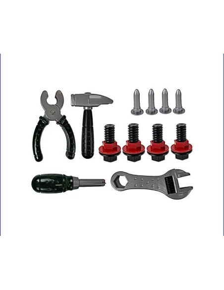 Set scule de joaca pentru copii, bormasina cu burghiu, casca si accesorii, LeanToys, 7215