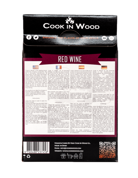 Aschii pentru afumare din lemn de stejar, infuzat cu aroma de Red Wine, chips-uri 900 grame