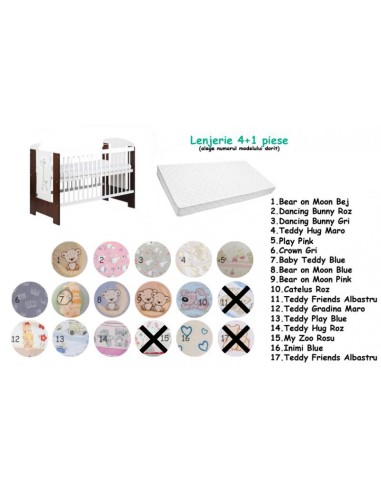 Pachet 3 in 1 Patut Little Giraffe Wenge 120x60