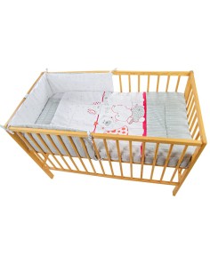 Lenjerie MyKids My Zoo Rosu 4+1 Piese 120x60 cm 2
