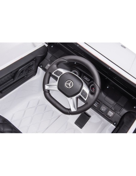 Masinuta electrica pentru copii, Mercedes G63 alb, cu telecomanda, 6 motoare, 9813