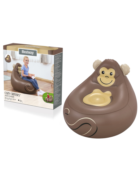 Fotoliu gonflabil maimutica, 72x72x64 cm, Bestway 75116