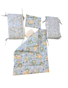 Lenjerie MyKids Baby Teddy Albastru 4+1 Piese 120x60 cm 2
