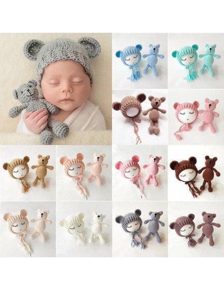 Set de caciulita cu ursulet pentru nou-nascut Drool (Culoare: Cappuccino)